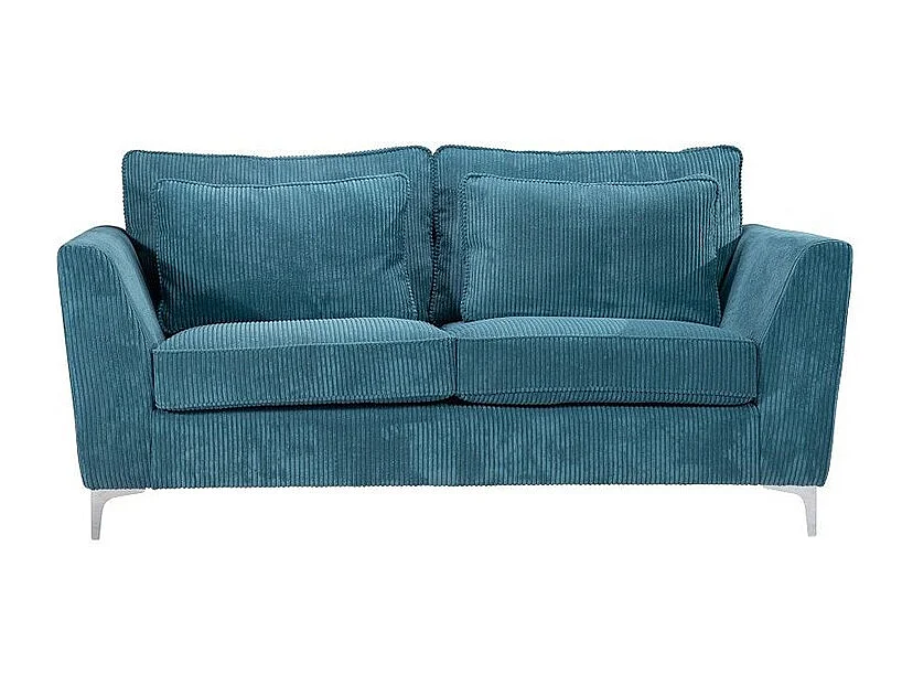 Canapé 2 places Isla velours côtelé bleu