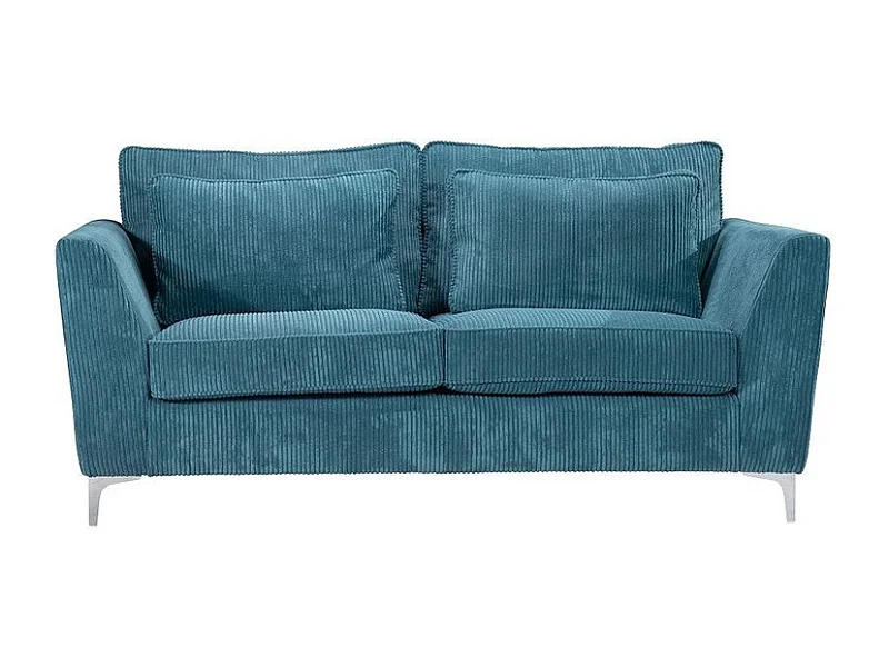 Canapé 2 places Isla velours côtelé bleu