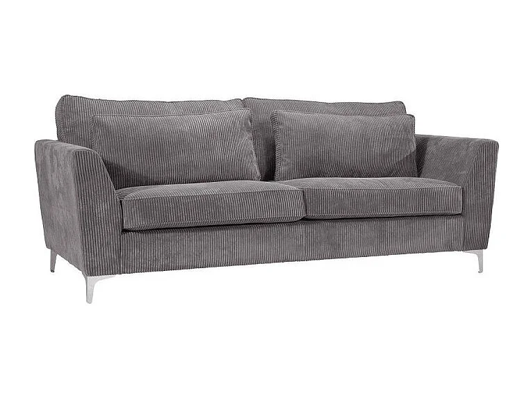 Canapé 3 places Isla velours côtelé gris