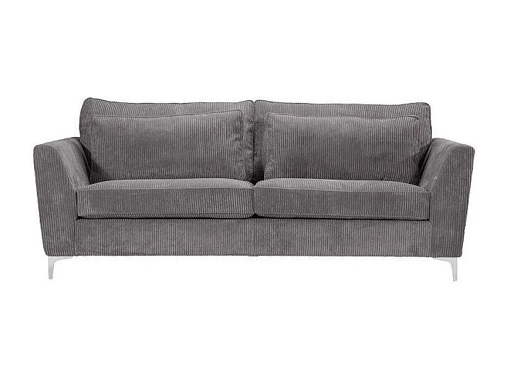 Canapé 3 places Isla velours côtelé gris