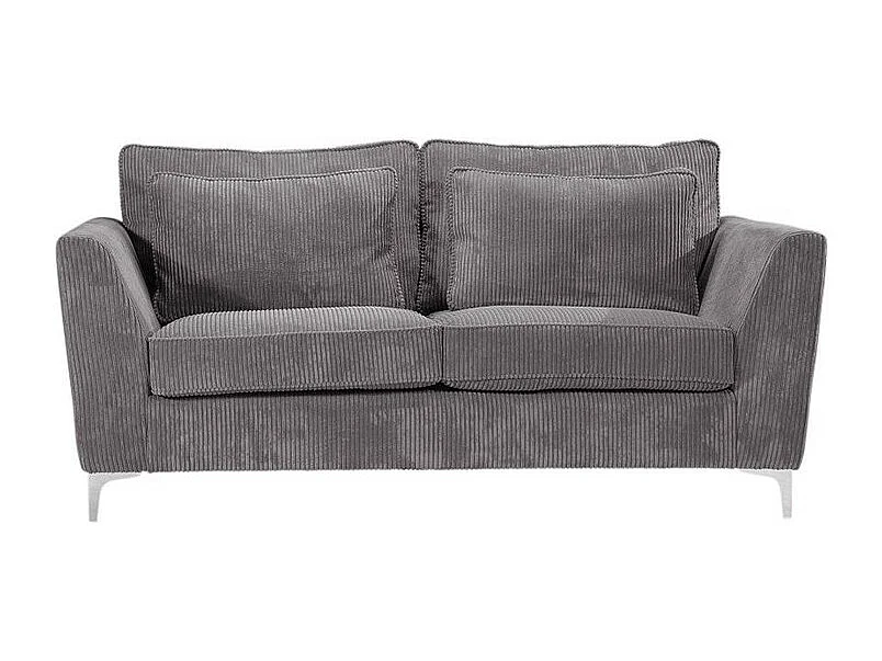 Canapé 2 places Isla velours côtelé gris