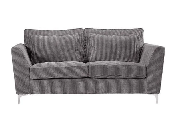 Canapé 2 places Isla velours côtelé gris