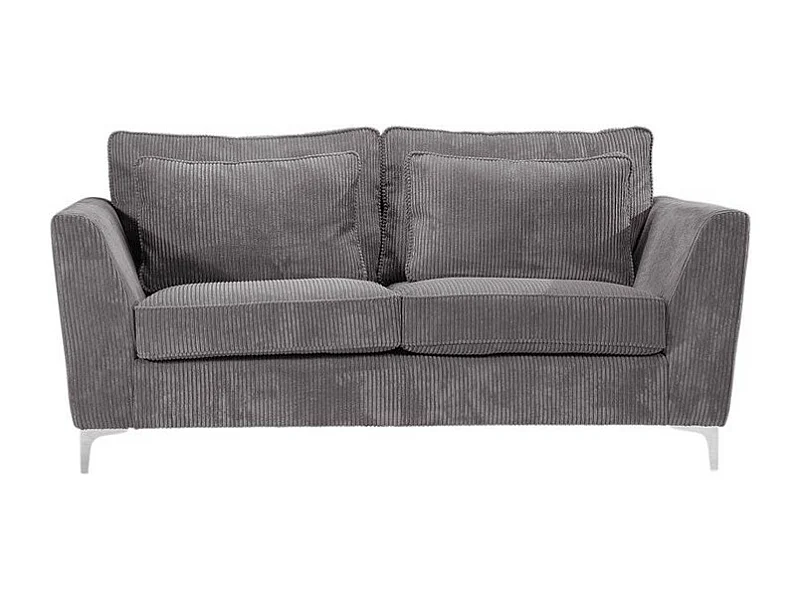 Canapé 2 places Isla velours côtelé gris