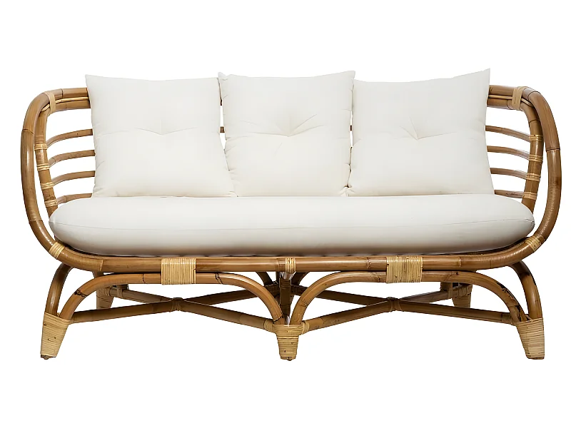 Canapé 2 Places en Rotin "Farah" 143cm Naturel