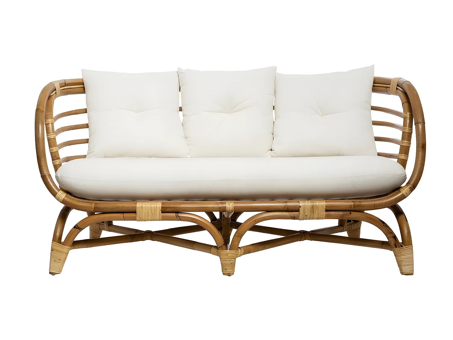 Canapé 2 Places en Rotin "Farah" 143cm Naturel