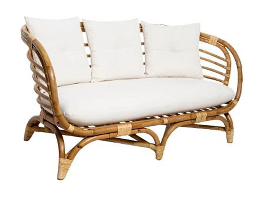 Canapé 2 Places en Rotin "Farah" 143cm Naturel