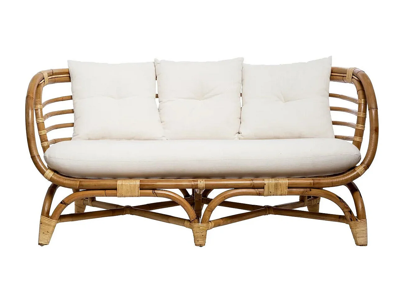 Canapé 2 Places en Rotin "Farah" 143cm Naturel