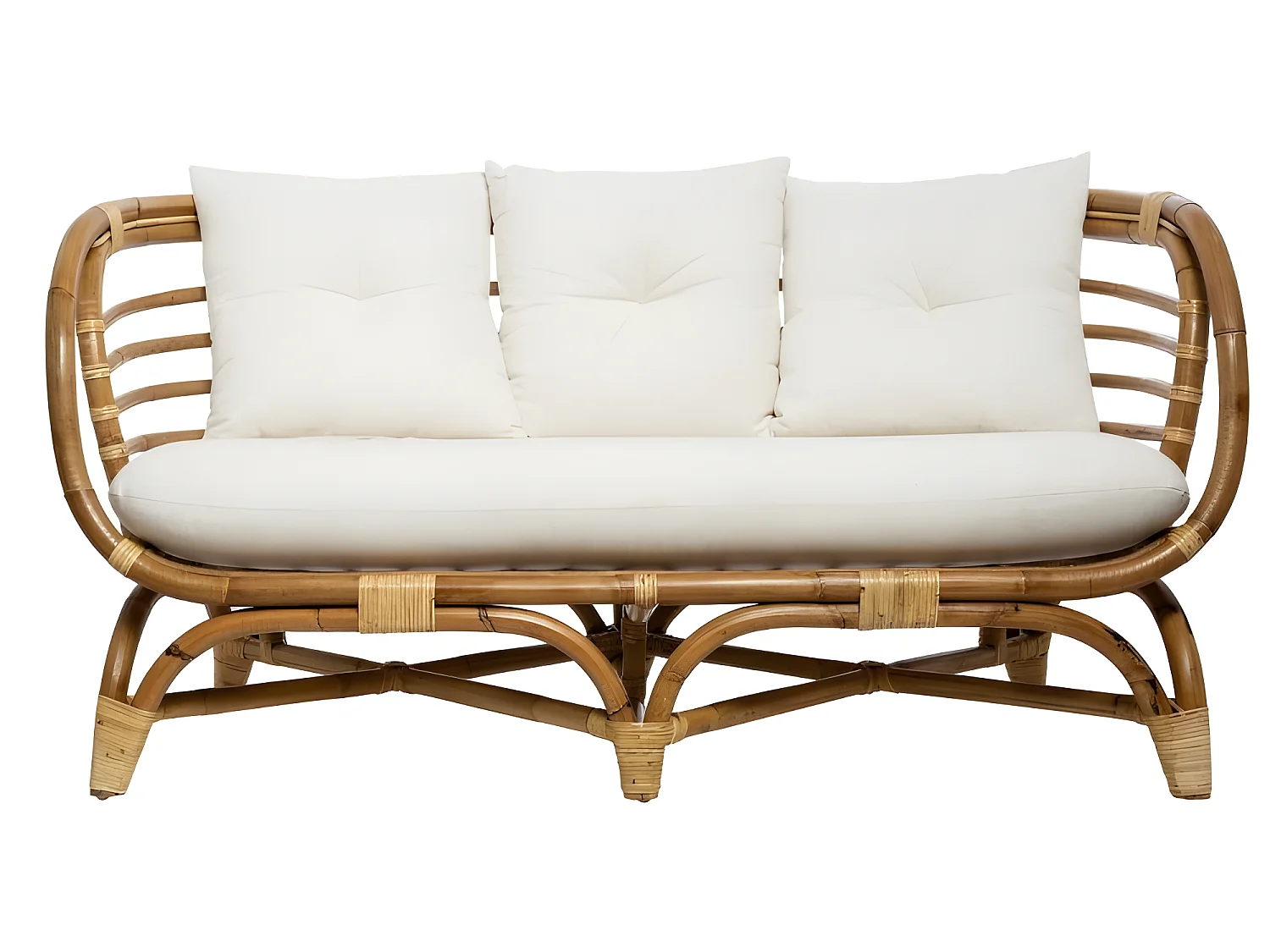 Canapé 2 Places en Rotin "Farah" 143cm Naturel