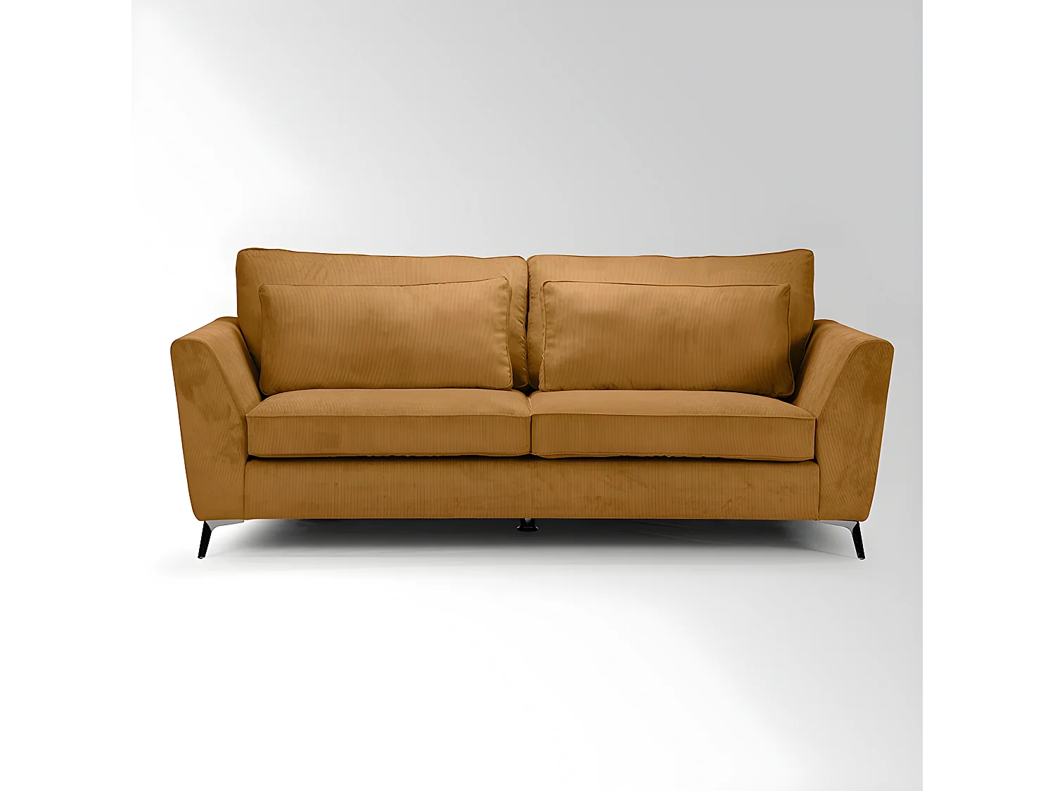 Canapé 3 places Isla velours côtelé Fjord ocre - Ocre