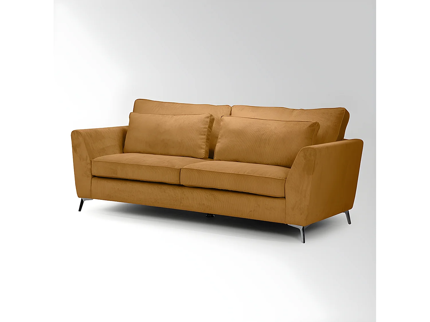 Canapé 3 places Isla velours côtelé Fjord ocre - Ocre