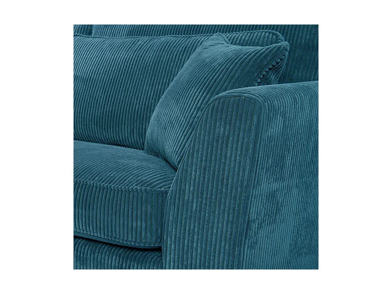 Canapé angle gauche Isla velours côtelé bleu