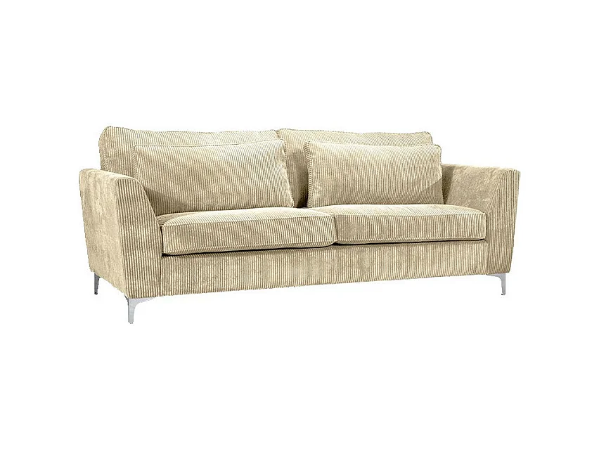 Canapé 3 places Isla velours côtelé beige