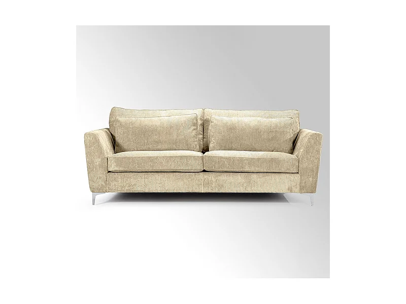 Canapé 3 places Isla velours côtelé beige