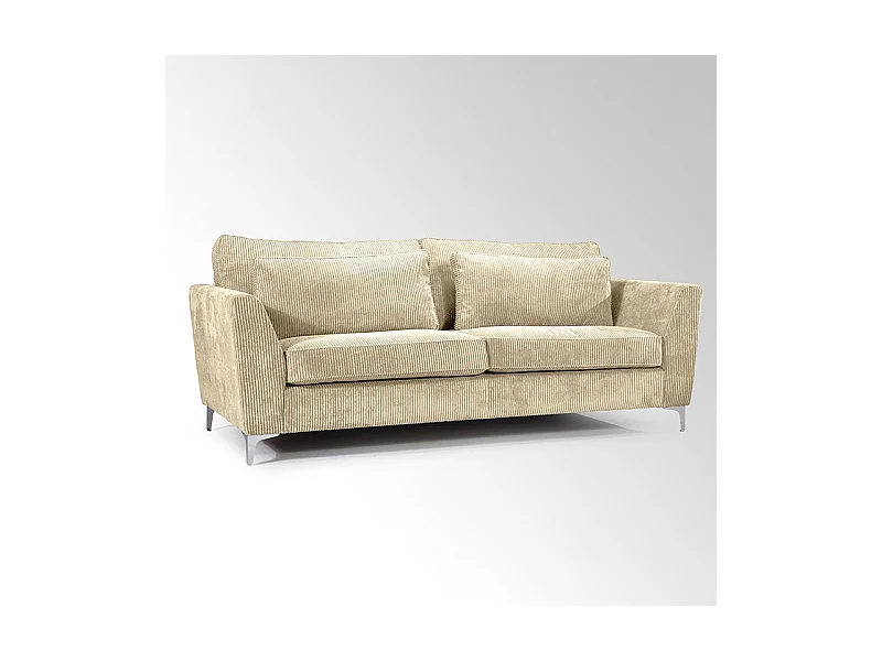 Canapé 3 places Isla velours côtelé beige