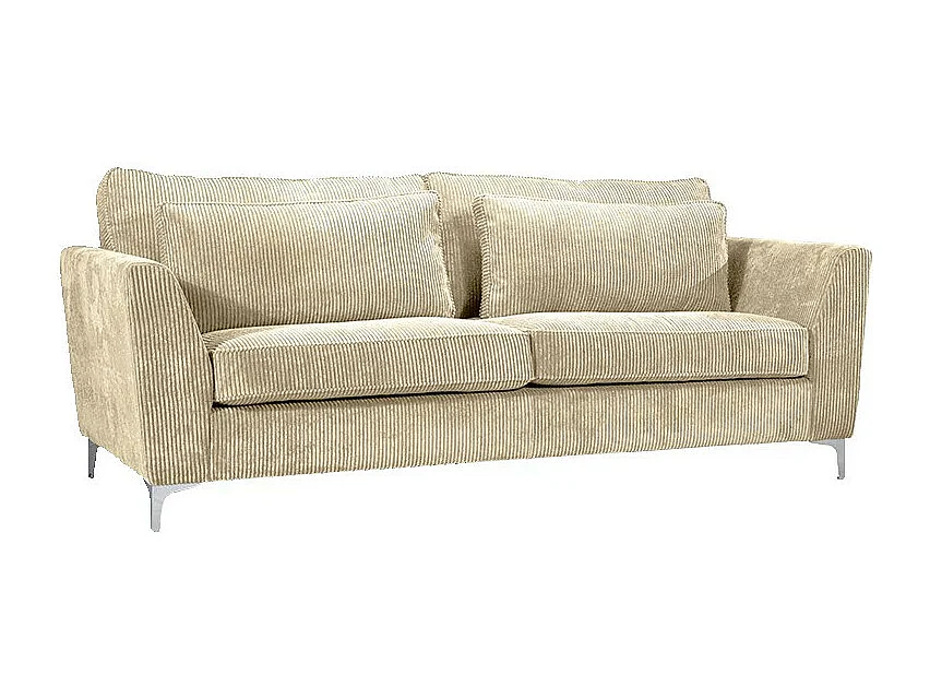 Canapé 3 places Isla velours côtelé beige