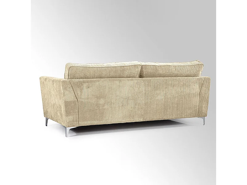 Canapé 3 places Isla velours côtelé beige