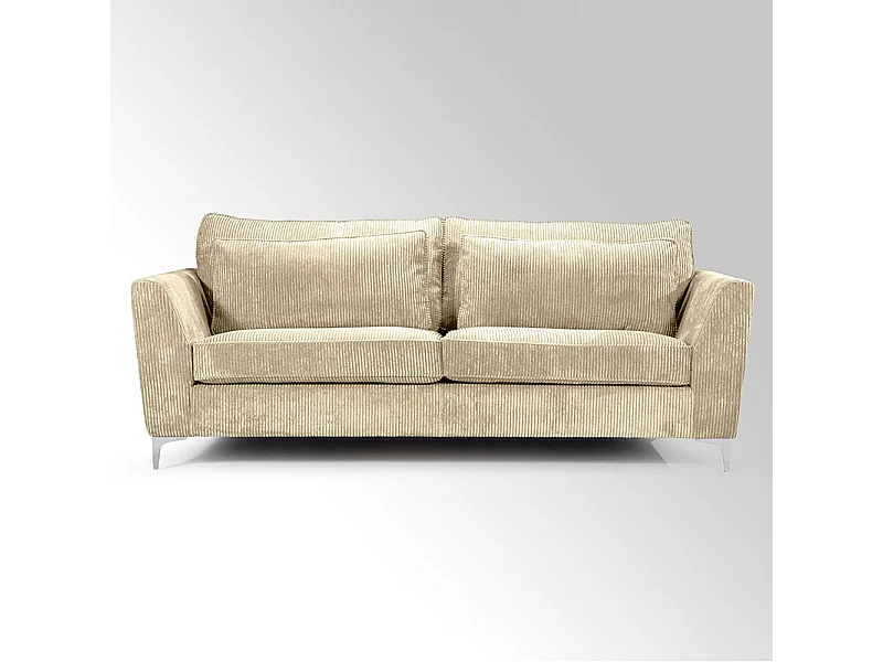 Canapé 3 places Isla velours côtelé beige