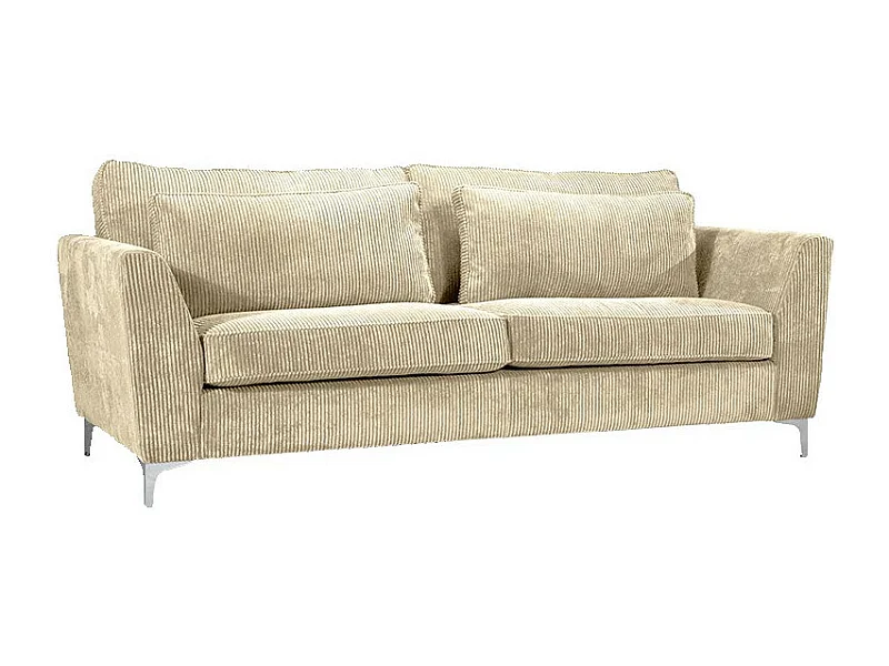 Canapé 3 places Isla velours côtelé beige