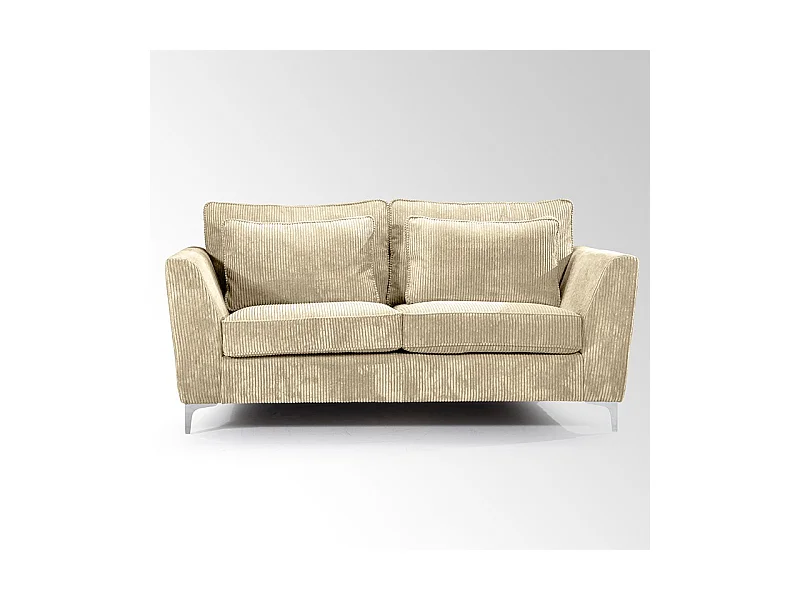 Canapé 2 places Isla velours côtelé beige