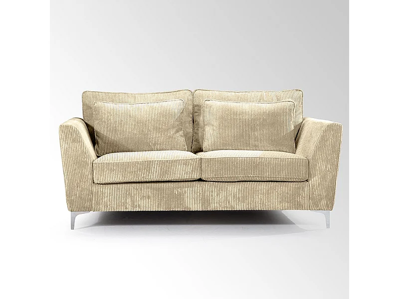 Canapé 2 places Isla velours côtelé beige