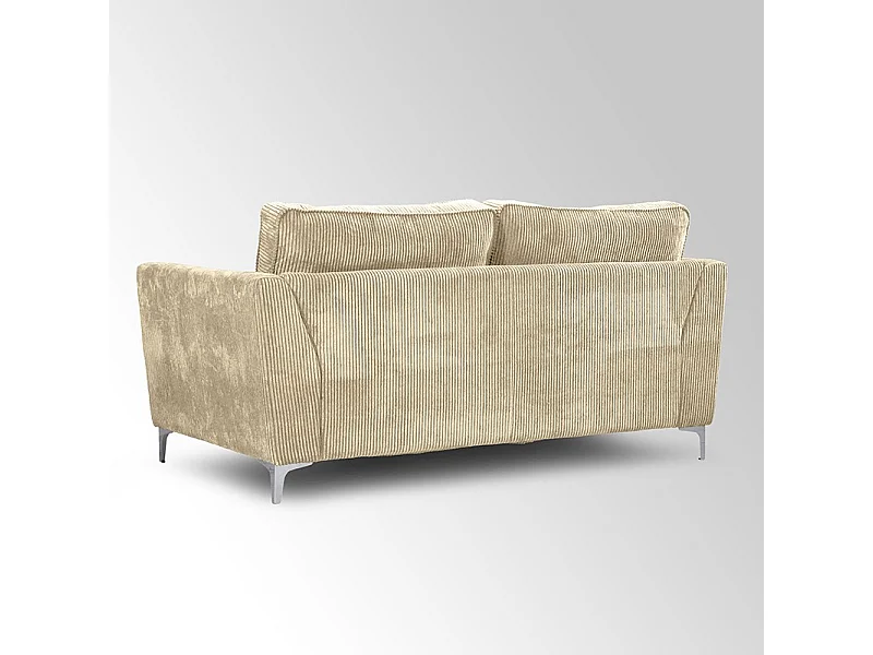 Canapé 2 places Isla velours côtelé beige