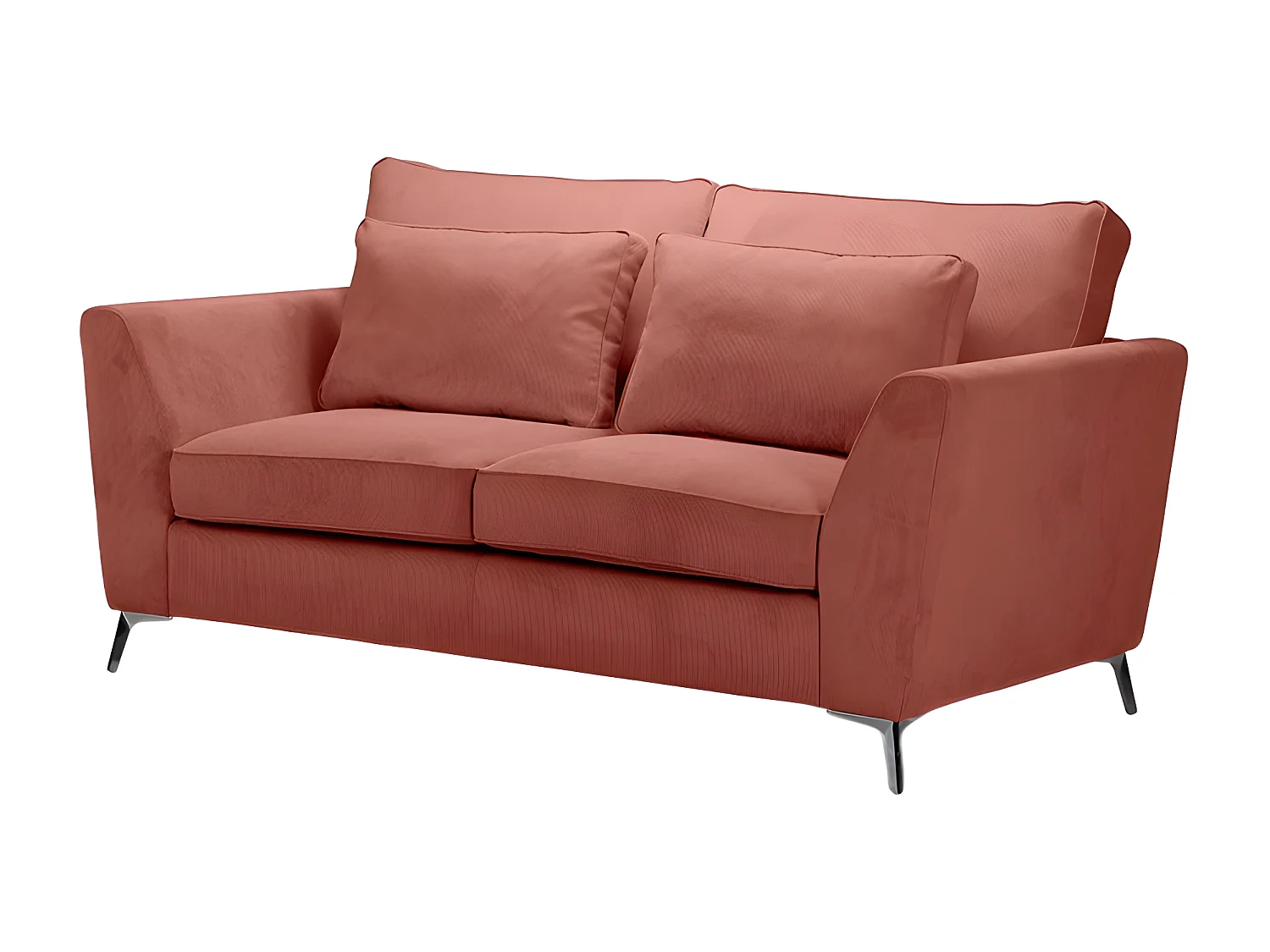 Canapé 2 places Isla velours côtelé Fjord terracotta - Terracotta