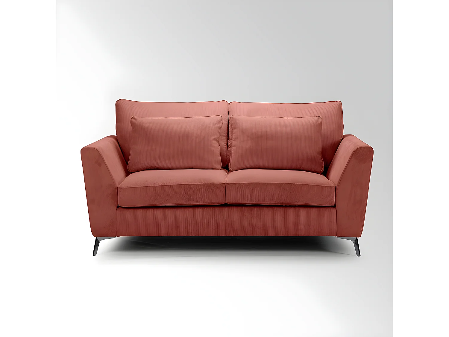 Canapé 2 places Isla velours côtelé Fjord terracotta - Terracotta