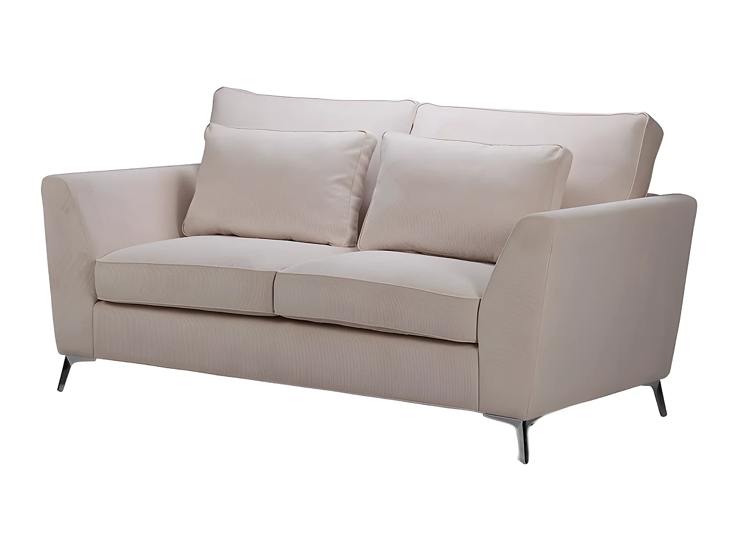 Canapé 2 places Isla velours côtelé Fjord beige - Beige