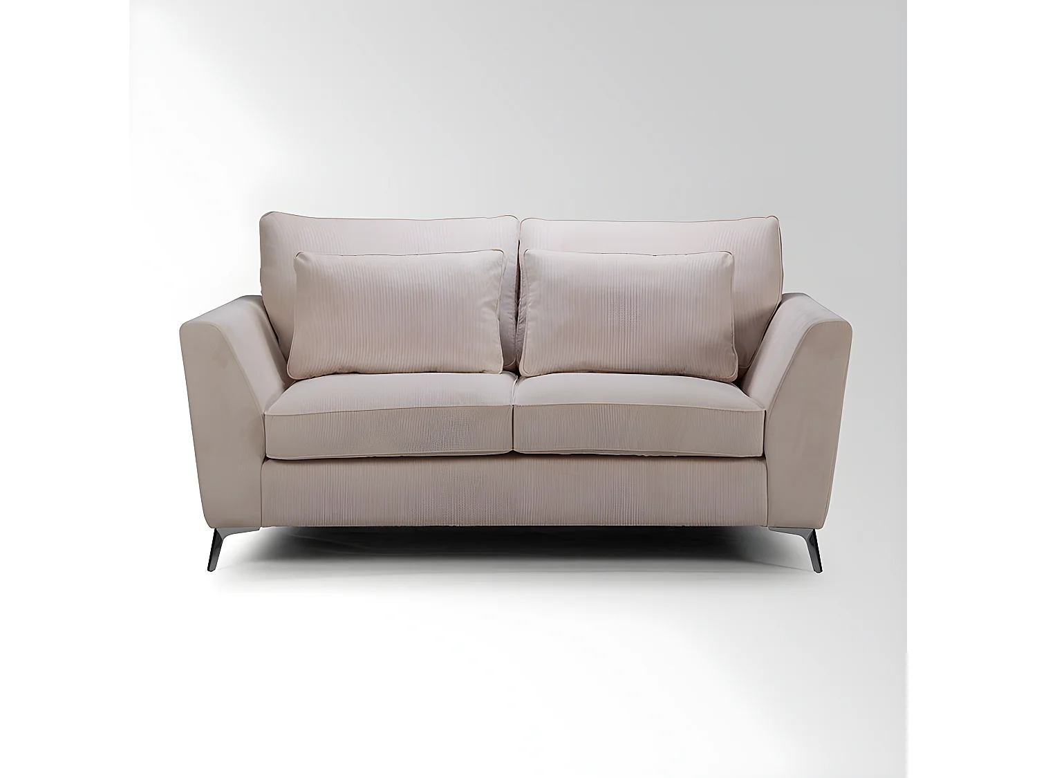 Canapé 2 places Isla velours côtelé Fjord beige - Beige