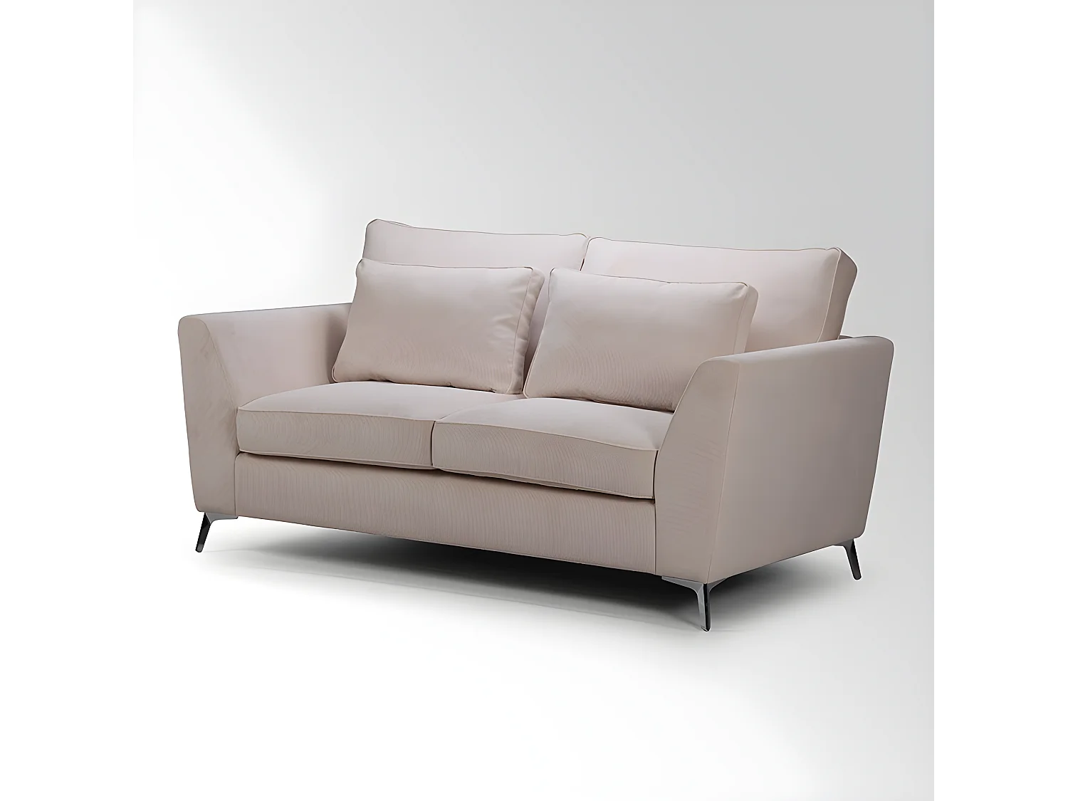 Canapé 2 places Isla velours côtelé Fjord beige - Beige