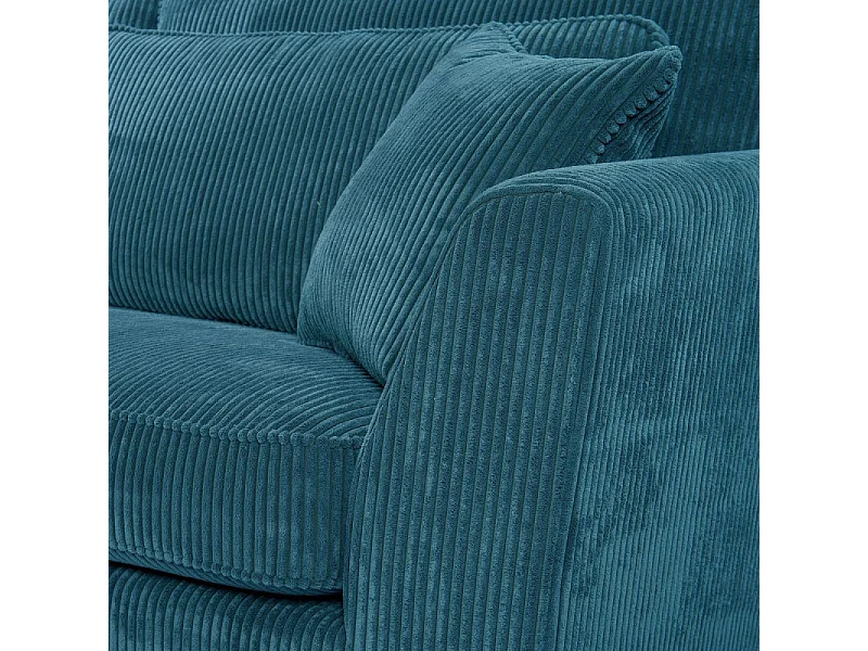 Canapé angle droit Isla velours côtelé bleu