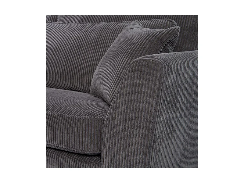 Canapé angle droit Isla velours côtelé gris