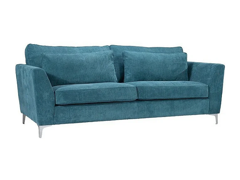 Canapé 3 places Isla velours côtelé bleu