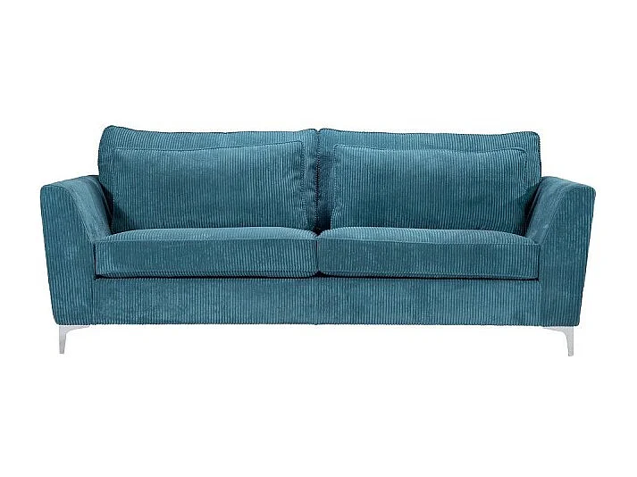 Canapé 3 places Isla velours côtelé bleu
