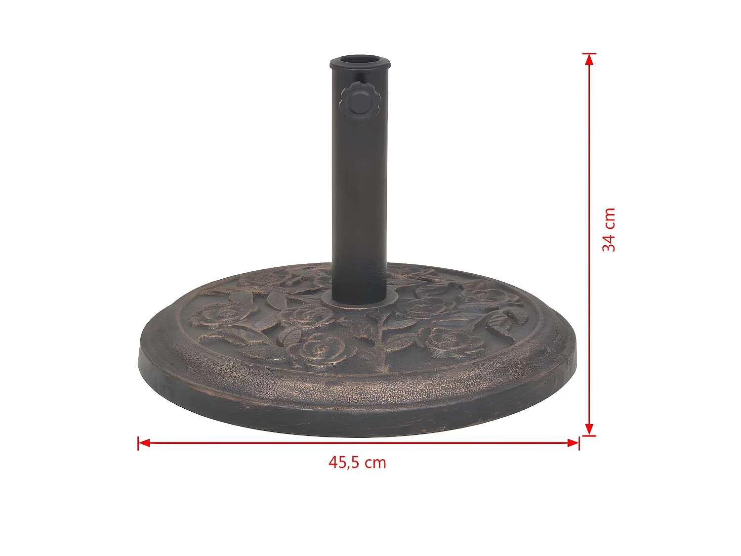 Socle de parasol résine résine bronze 45.5 x 45.5 x 34 cm 2202076