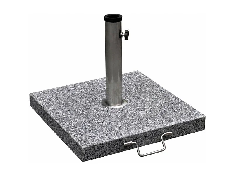 Base para parasol granito pulido 30 kg con ruedas + mango 38 a 48 mm gris 2202026/2