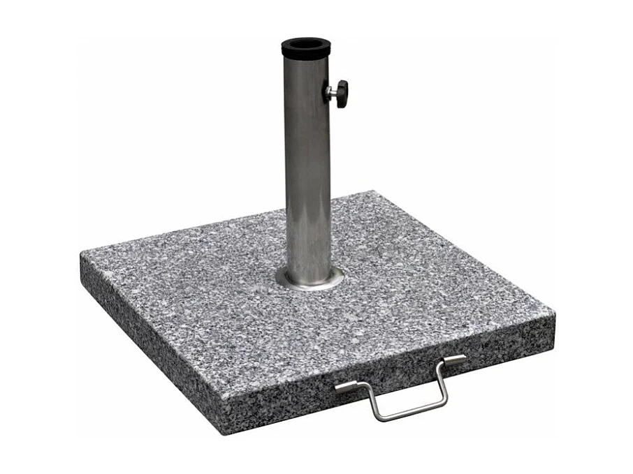 Base para parasol granito pulido 30 kg con ruedas + mango 38 a 48 mm gris 2202026/2