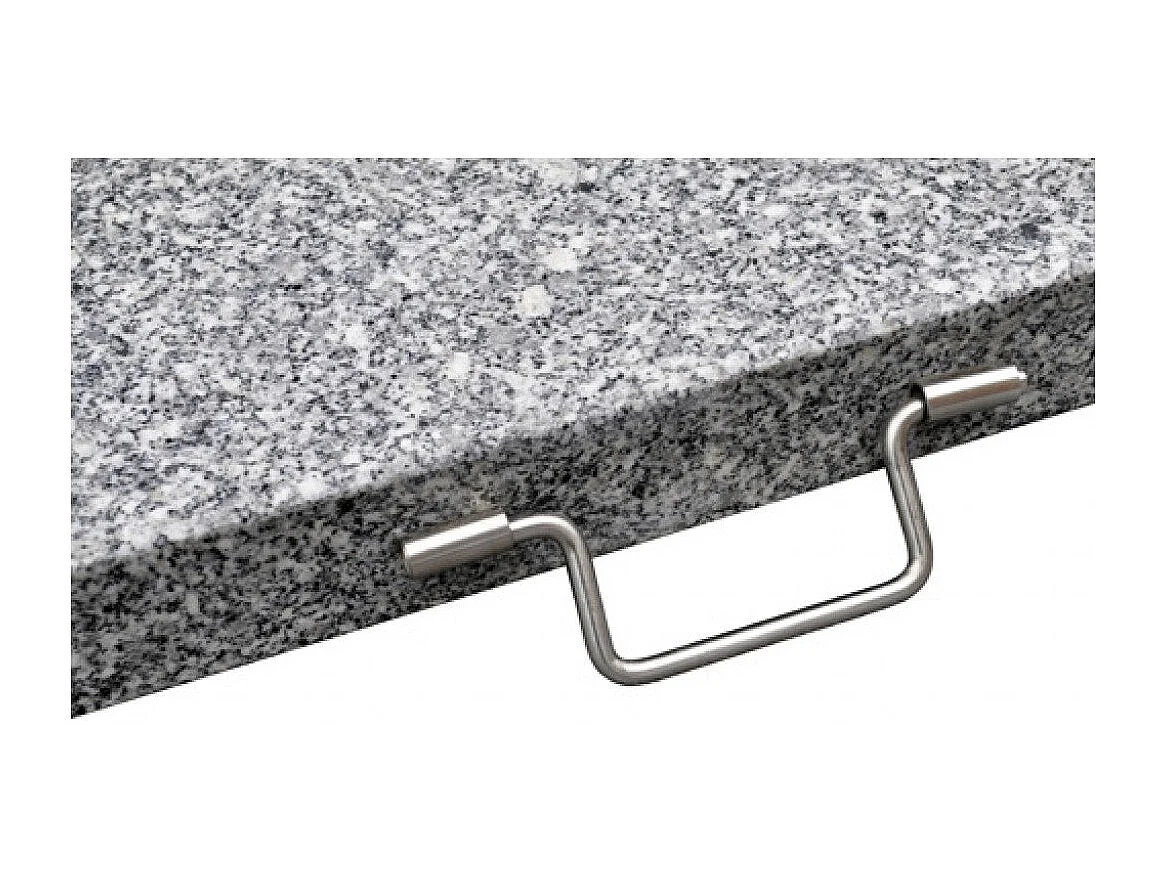 Base para parasol granito pulido 30 kg con ruedas + mango 38 a 48 mm gris 2202026/2