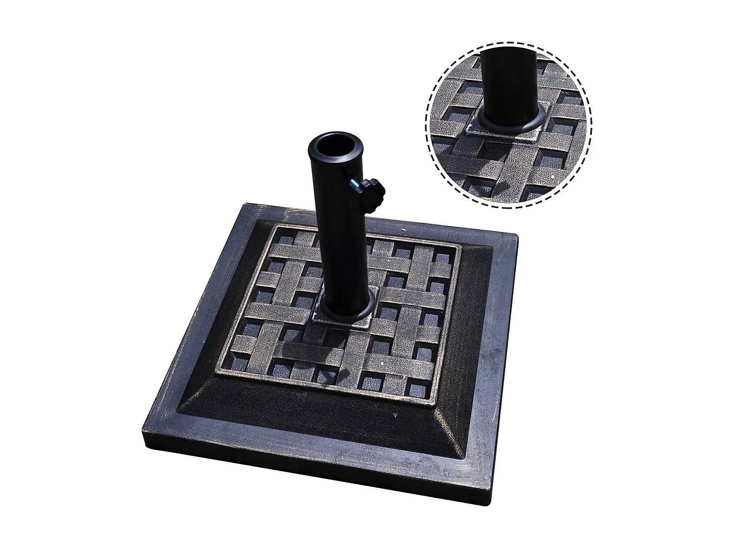 Base/soporte para sombrilla o sombrilla apto para diámetro de 38 mm o 48 mm soporte de sombrilla cuadrado de bronce 20_0000255