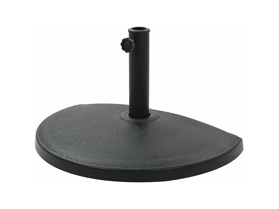 Pied base socle demi-rond résine noire 60 x 60 x 35 cm 2202093