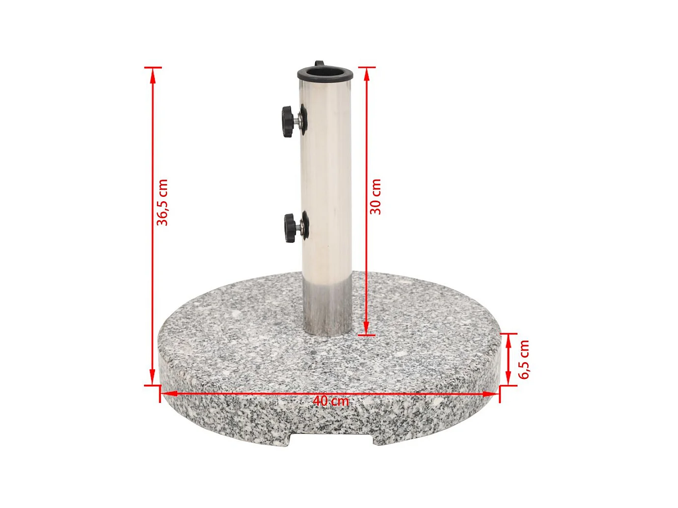 Base base granito base parasol redondo tubo acero inoxidable 22 kg 2202092