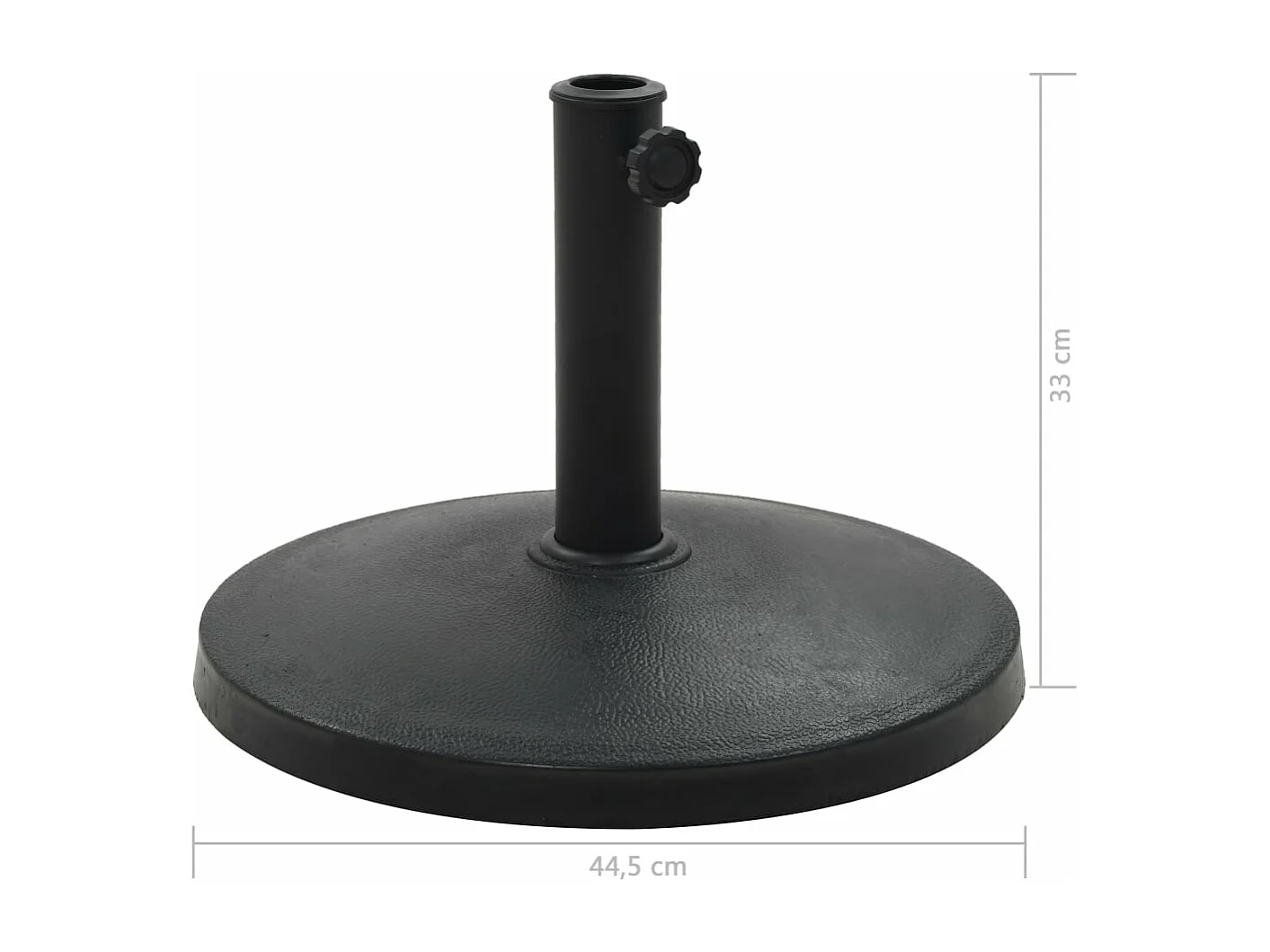 Base base redonda de resina para guarda-sol diâmetro 38 e 48 mm 10 kg preto 2202081