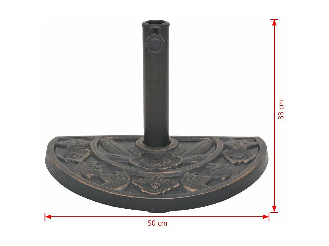 Base de parasol en resina semicircular diámetro 38 y 48 mm bronce 9 kg 2202077
