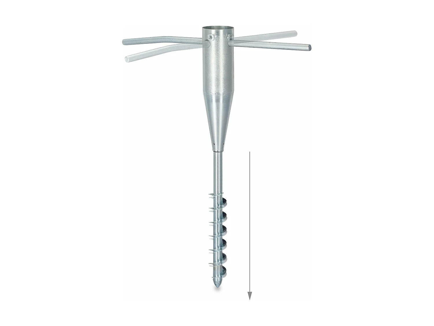 Base de suelo base para sombrilla 25-55 mm acero galvanizado plateado 13_0000947