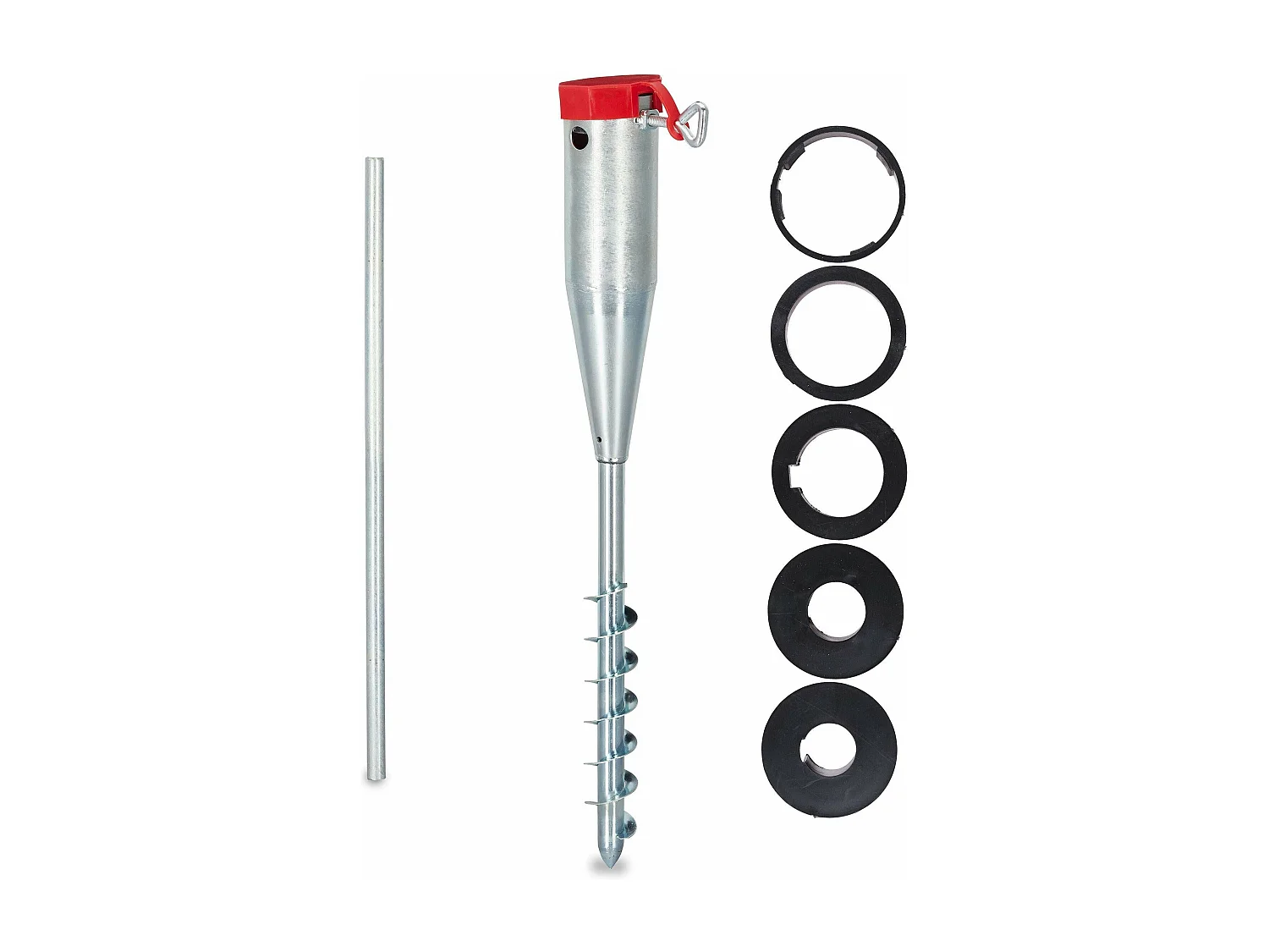 Base de suelo base para sombrilla 25-55 mm acero galvanizado plateado 13_0000947