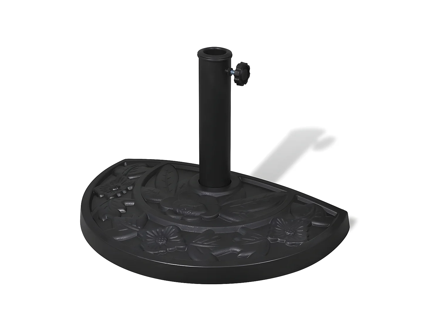 Base semicircular para guarda-sol em resina diâmetro 38 e 48 mm 9 kg preto 2202079