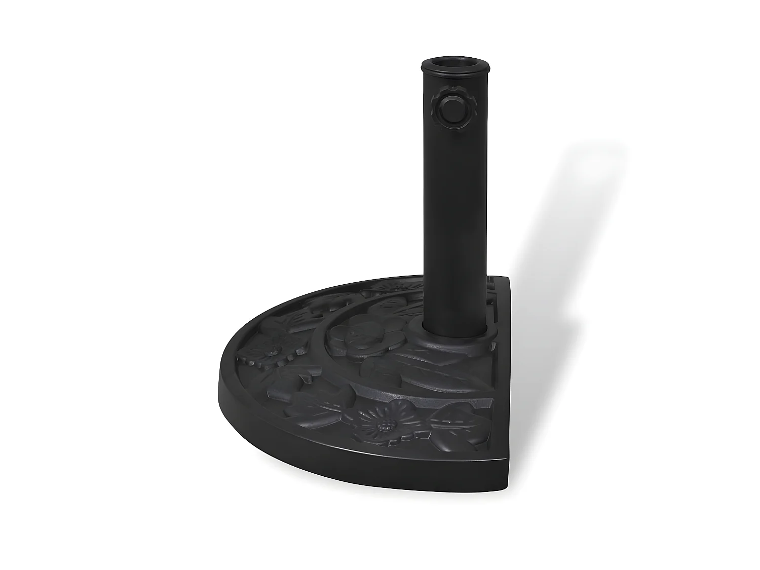 Base semicircular para guarda-sol em resina diâmetro 38 e 48 mm 9 kg preto 2202079