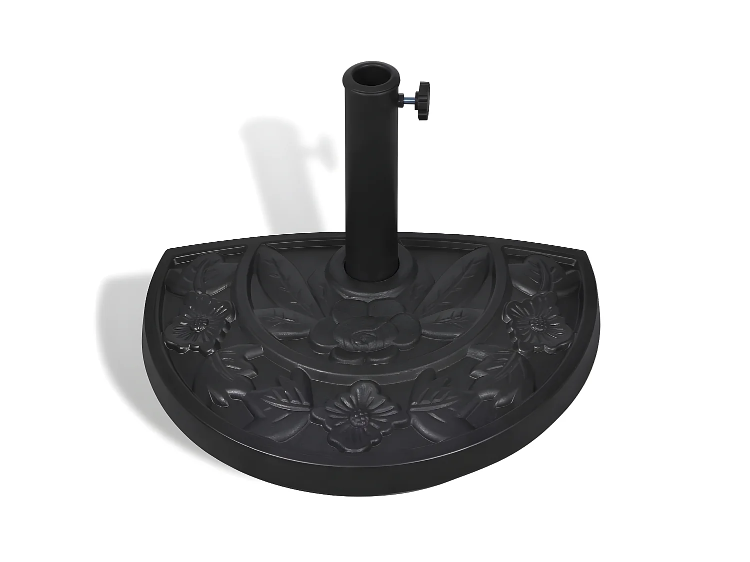 Base semicircular para guarda-sol em resina diâmetro 38 e 48 mm 9 kg preto 2202079