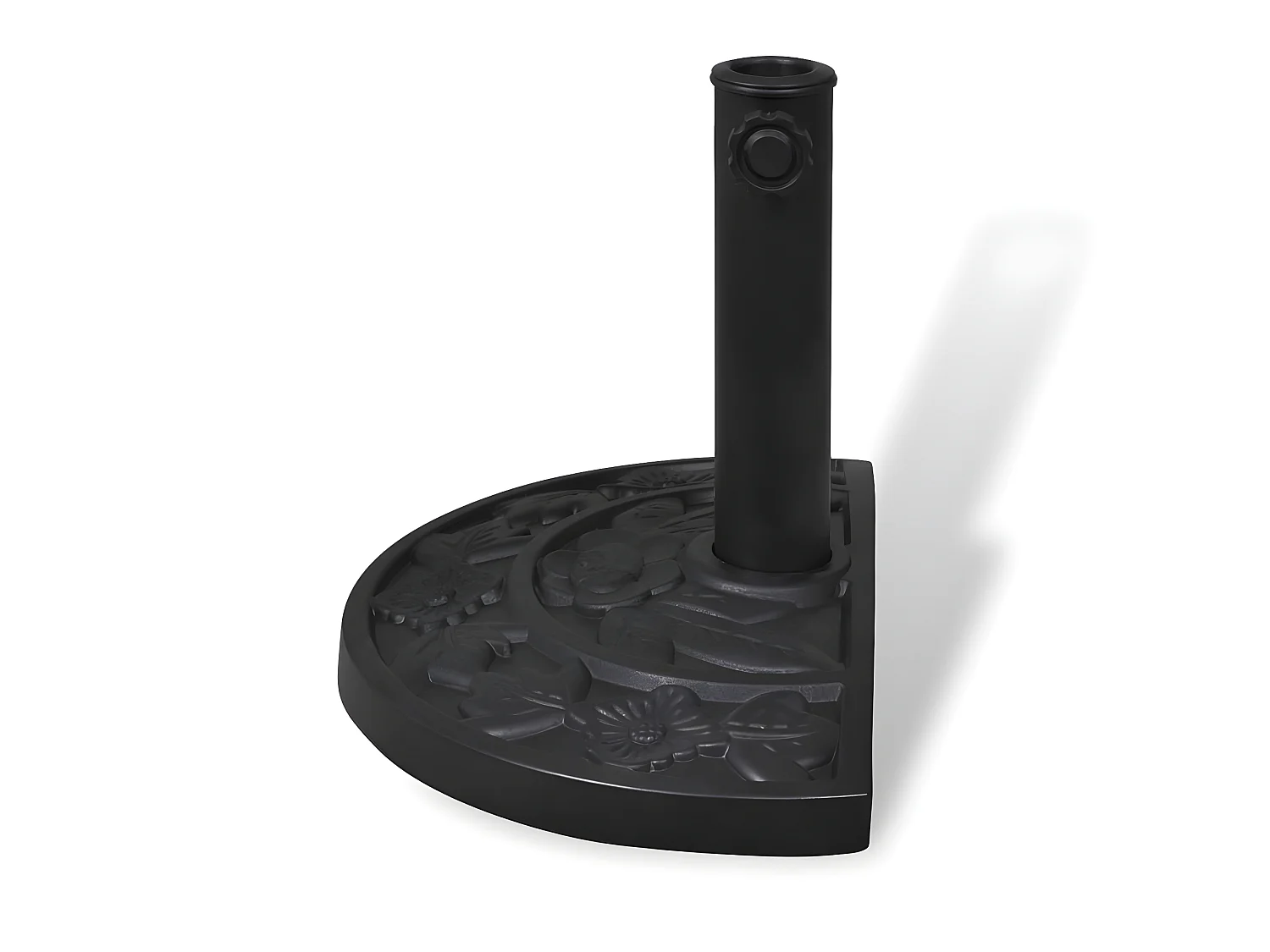 Base semicircular para guarda-sol em resina diâmetro 38 e 48 mm 9 kg preto 2202079