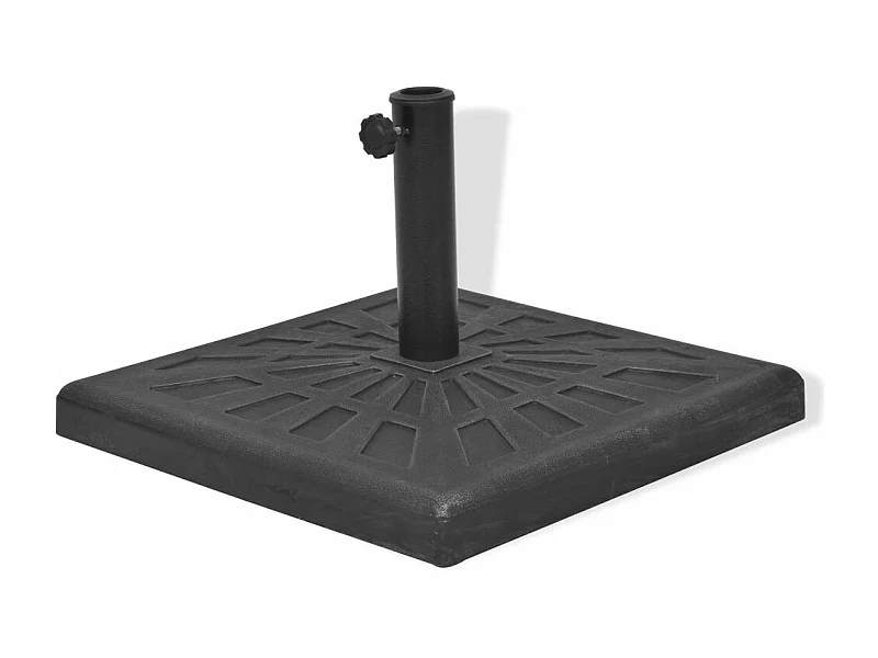 Base quadrada para guarda-sol em resina diâmetro 38 e 48 mm preto 12 kg 2202085